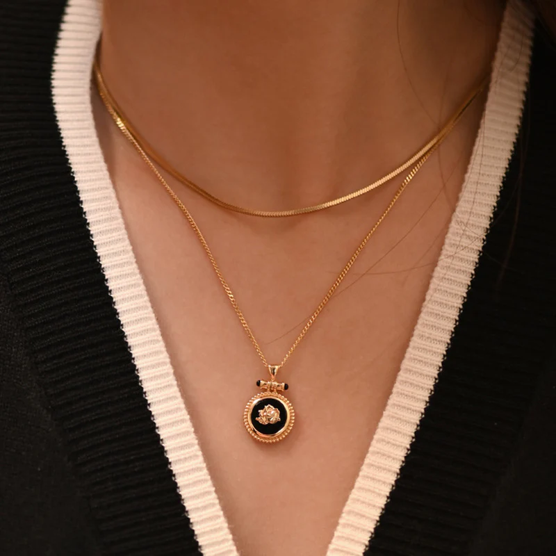 Chic Double-Layer Faux Gold Necklace