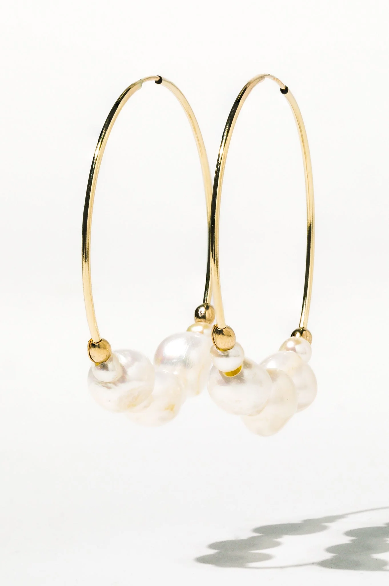 Elegant Pearl Hoop Earrings