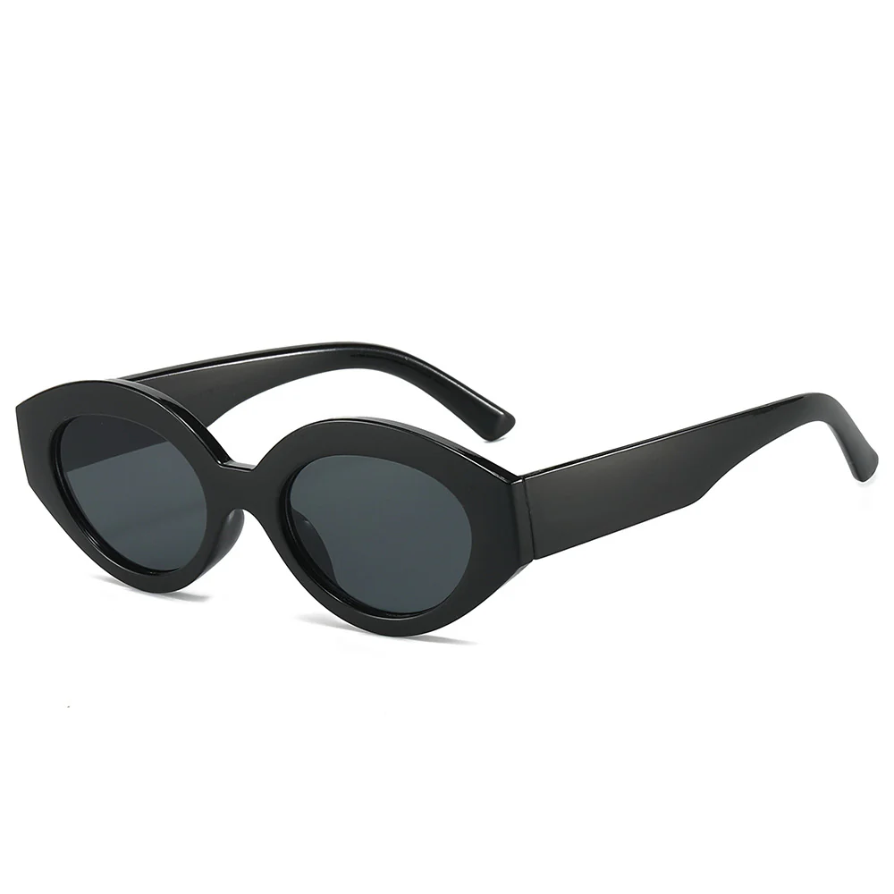 Sleek Black Oval Sunglasses