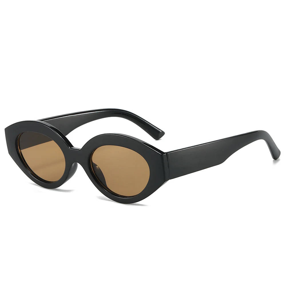 Sleek Black Oval Sunglasses