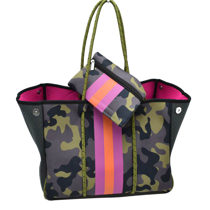 Camouflage Chic Tote And Pouch Set