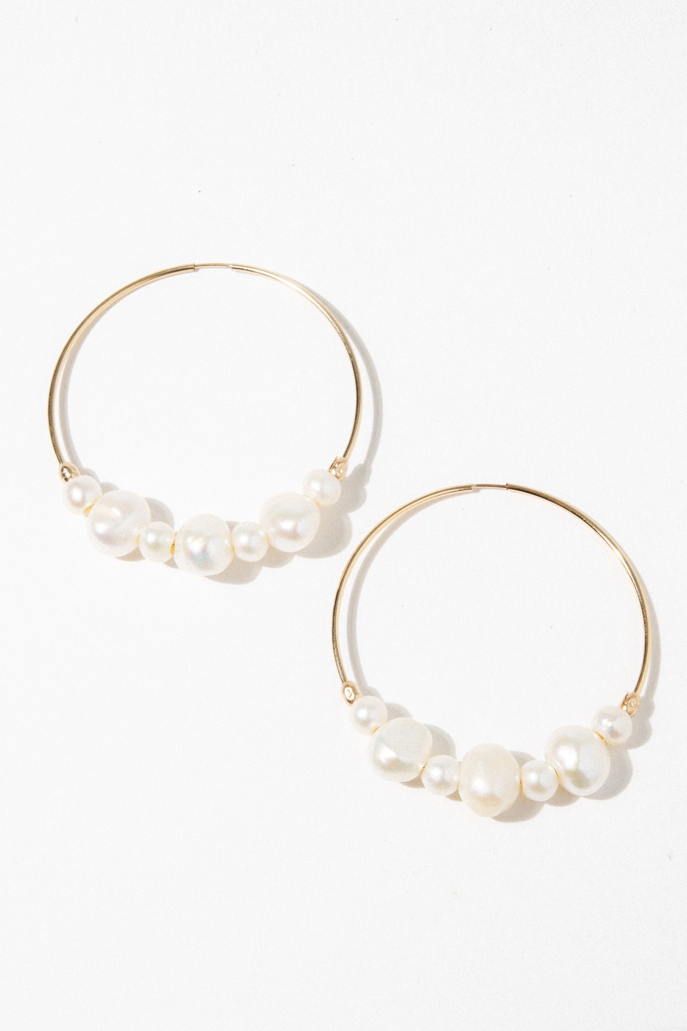 Elegant Pearl Hoop Earrings