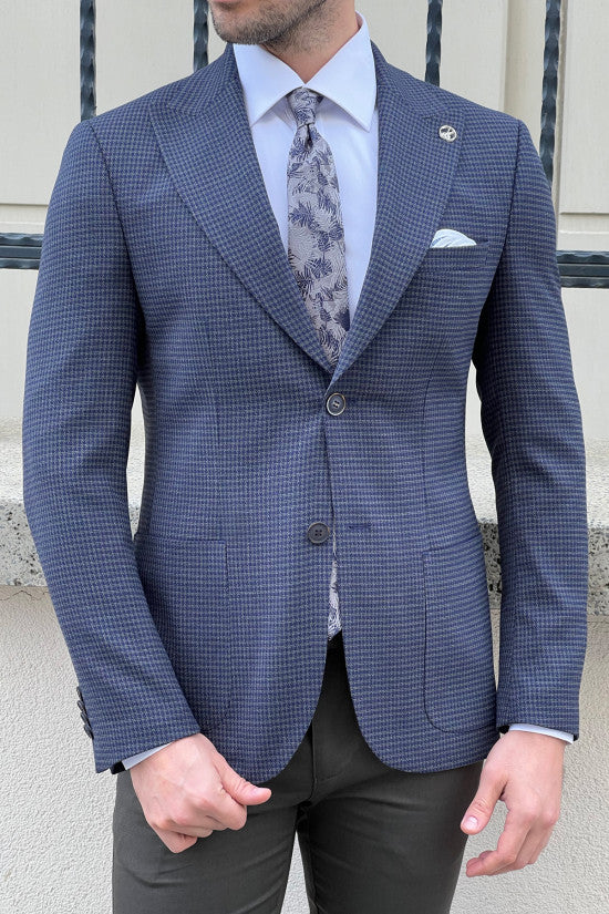 Elegant Checkered Blazer For Men
