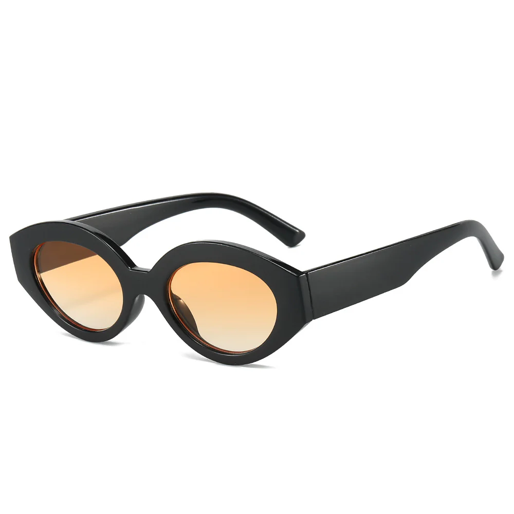 Sleek Black Oval Sunglasses