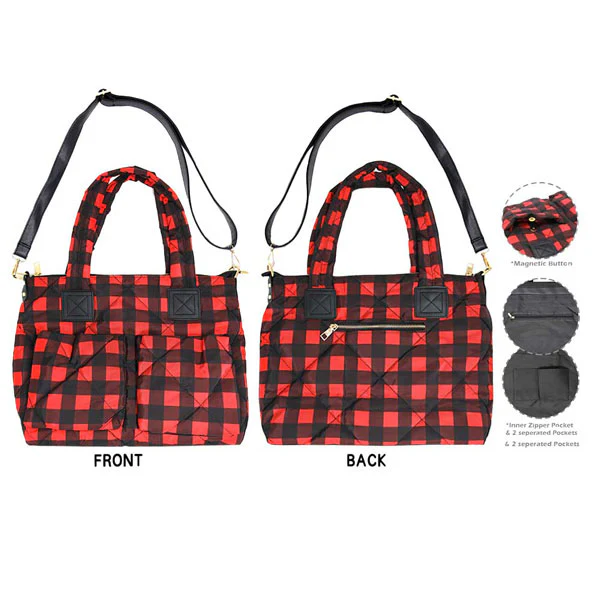 Stylish Plaid Tote Bag