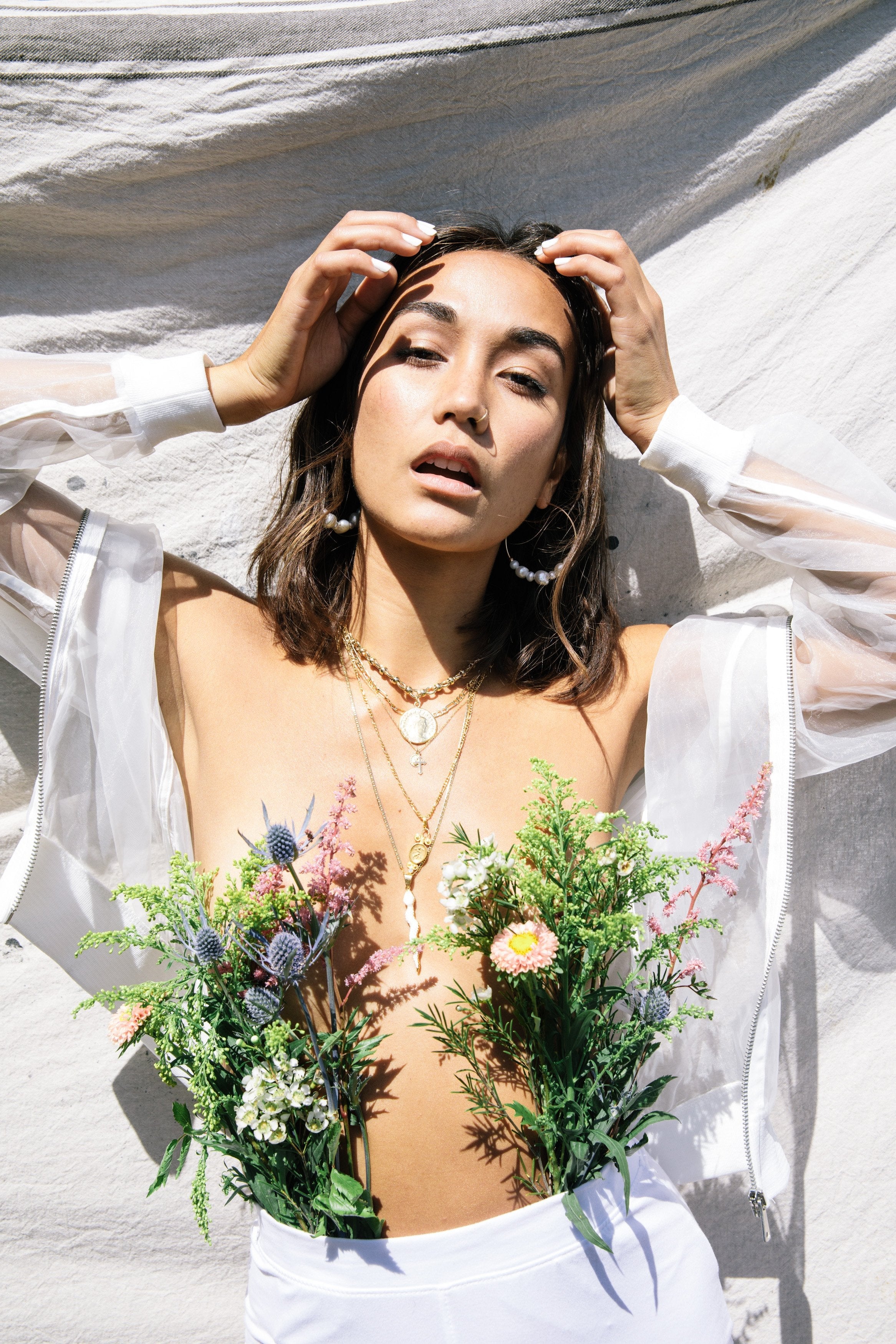 Elegant Pearl Hoop Earrings