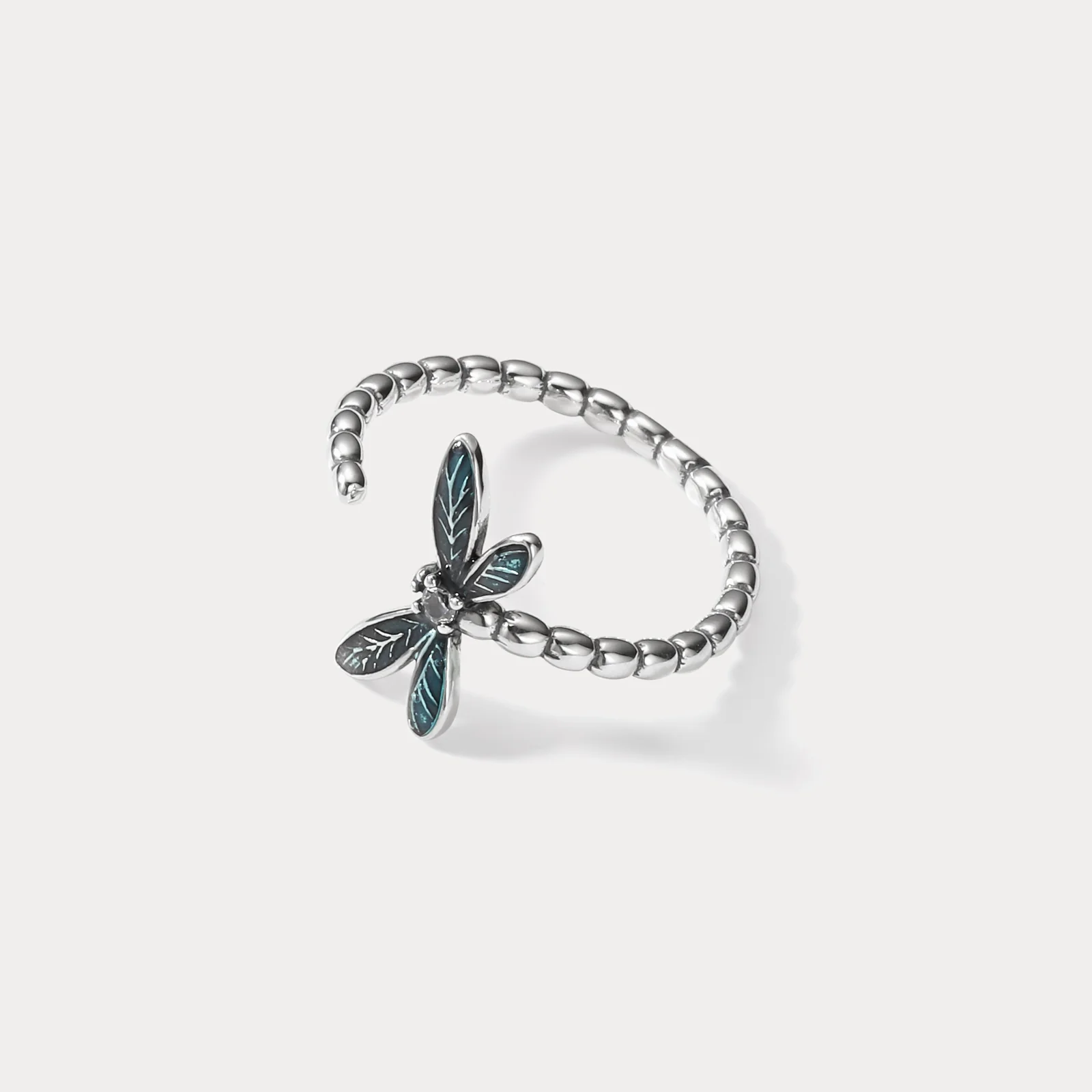 Elegant Dragonfly Bead Ring