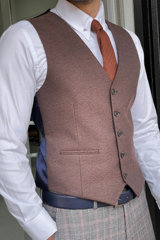 Classic Brown Tweed Waistcoat
