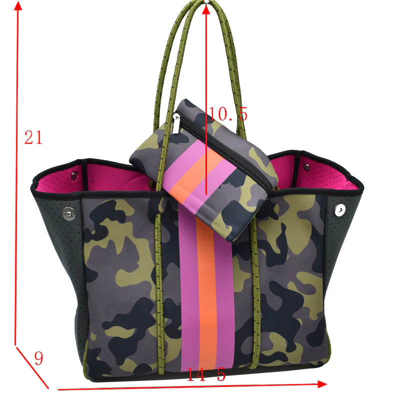 Camouflage Chic Tote And Pouch Set