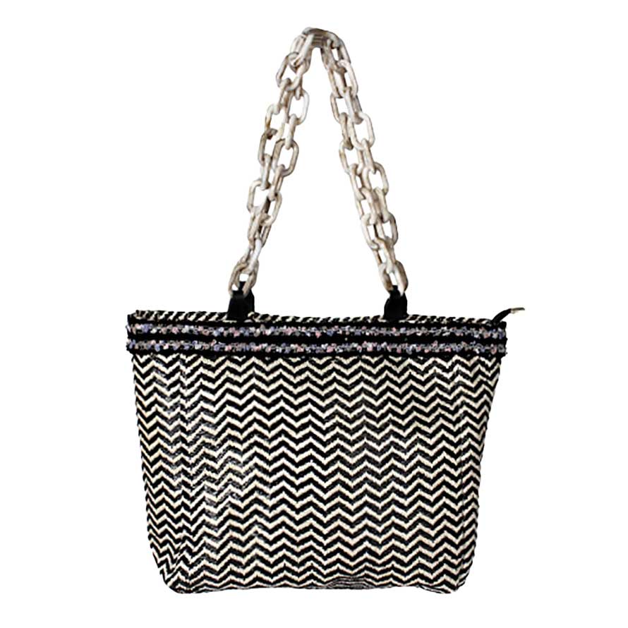 Chic Herringbone Tote Bag