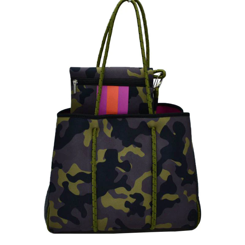 Camouflage Chic Tote And Pouch Set