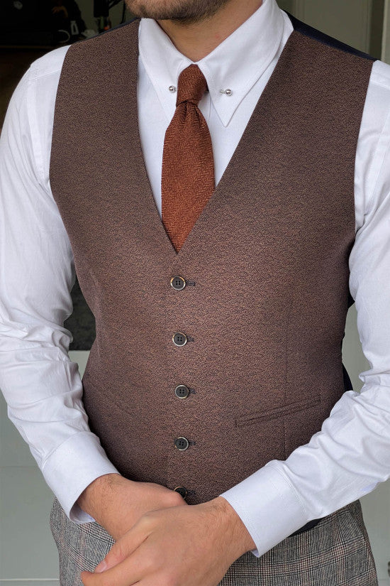Classic Brown Tweed Waistcoat