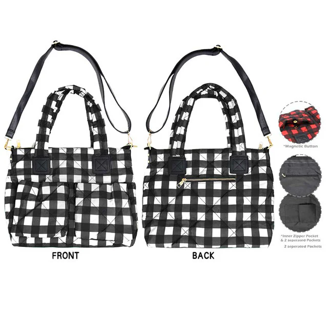 Stylish Plaid Tote Bag